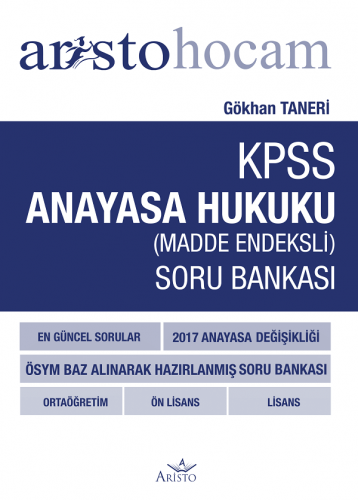 KPSS Anayasa Hukuku Aristo Yayınevi Gökhan Taneri