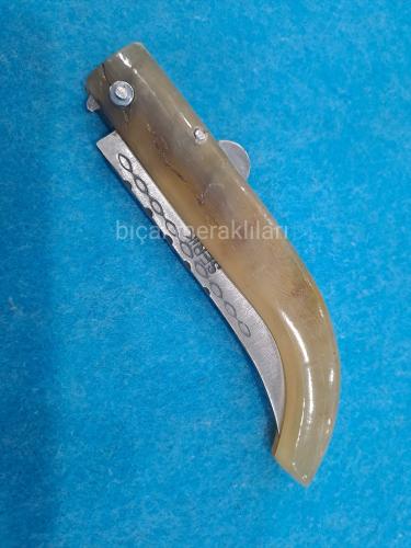 El İşçiliği Koç Boynuzu Saplı Çakı 8cm Namlu No:3