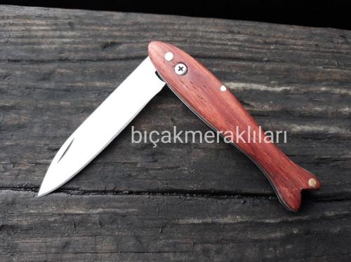 BALIK KİLİTLİ ÇAKI EL İŞÇİLİĞİ AHŞAP SAP 15,5CM