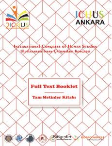2.Uluslararası İnsan Çalışmaları Kongresi Tam Metinler Kitabı