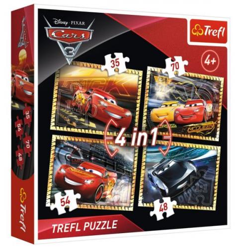Trefl Puzzle 4 in 1 Dısney Cars 3 And Ready To Race 34276