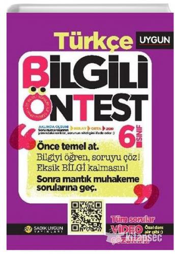 UYGUN 6.SINIF TÜRKÇE BİLGİLİ ÖN TEST