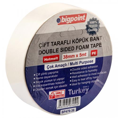 BP ÇİFT TARAFLI KÖPÜK BANT 38mmX5 Metre (tek ürün gönderilecektir, fotoğraf temsilidir)
