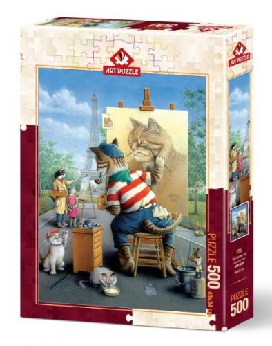 Art Puzzle 500 Parça Ressam Kedi 5087