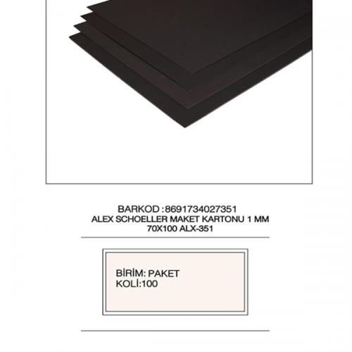 Alex Schoeller Maket Kartonu ( Fotoblok ) 1 MM 70x100 Siyah ALX-351