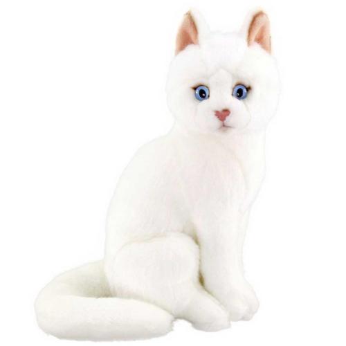 Animals Of The World Oturan Beyaz Kedi 22 cm Peluş Oyuncak 20890