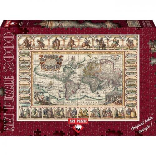Art 2000 Parça Puzzle Eski Dünya Haritası