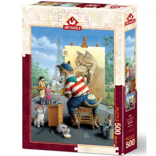 Art Puzzle 500 Parça Ressam Kedi 5087