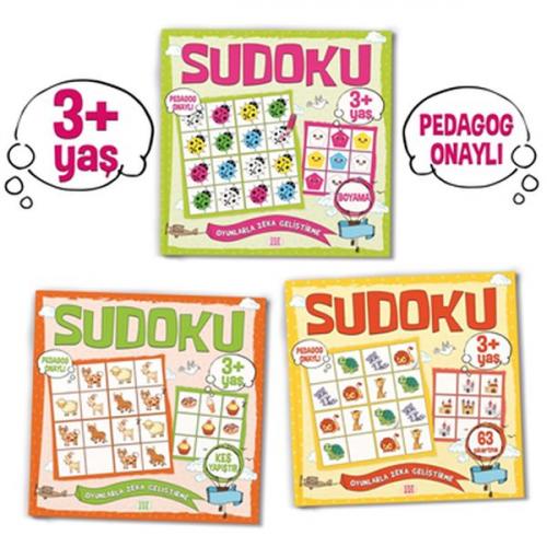 Çocuklar İçin Sudoku Seti (3+ Yaş) 3 Kitap Takım