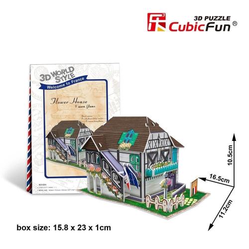Cubic Fun 3D 31 Parça Puzzle Fransız Çiçek Evi 3120H