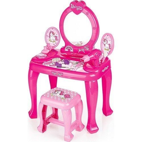 Dolu Barbie Ayaklı Makyaj Masası ve Sandalye Seti 1609