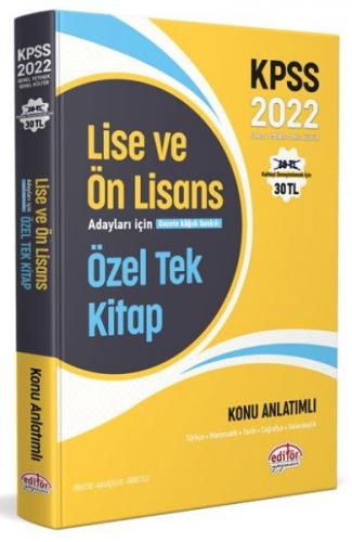 Editör 2022 KPSS Lise ve Ön Lisans Adayları İçin Özel Tek Kitap Konu A