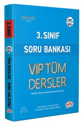 Editör 3. Sınıf VIP Tüm Dersler Soru Bankası Mavi Kitap