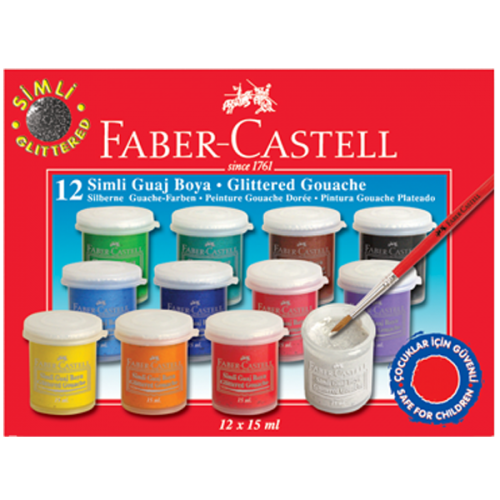 Faber-Castell Guaj Boya Simli Şişe 12 Renk 15 ML 5170 160404