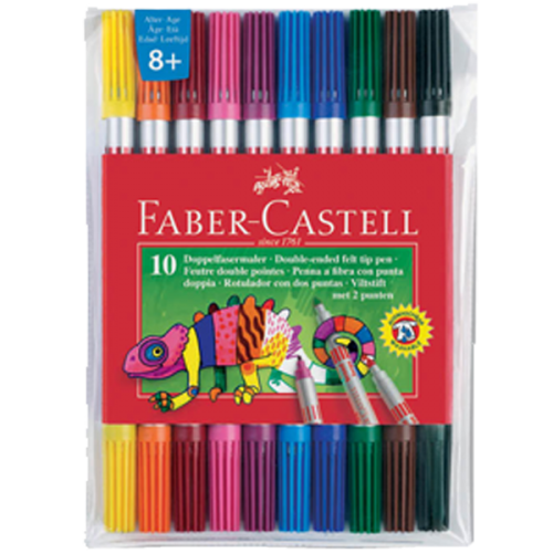 FABER CASTEL KEÇELİ BOYA ÇİFT TARAFLI 10 Lİ