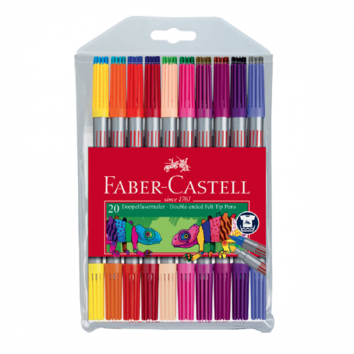 Faber-Castell Keçeli Boya Kalemi Çift Yönlü 20 Renk 15 11 19