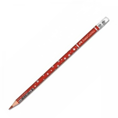 Faber-Castell Kurşun Kalem Başlık Yıldız Silgili Kırmızı 12 Lİ 113 145