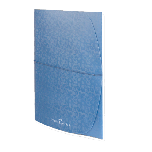 Faber-Castell Lastikli Dosya İnce Desenli A4 Metalik Mavi 5075190104