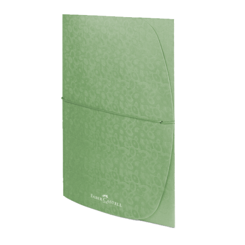 Faber-Castell Lastikli Dosya İnce Desenli A4 Metalik Yeşil 5075190103