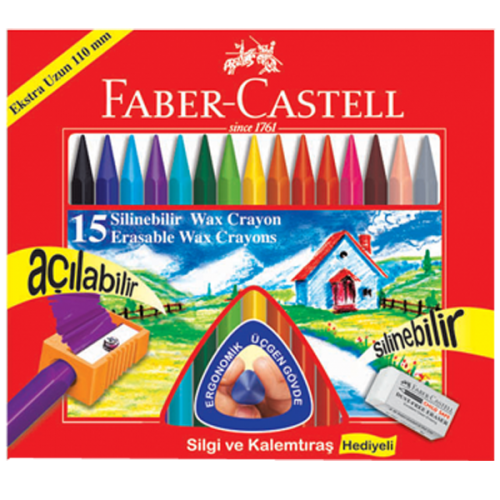 Faber-Castell Mum Pastel Boya Wax Crayon Karton Kutu Silinebilir Üçgen