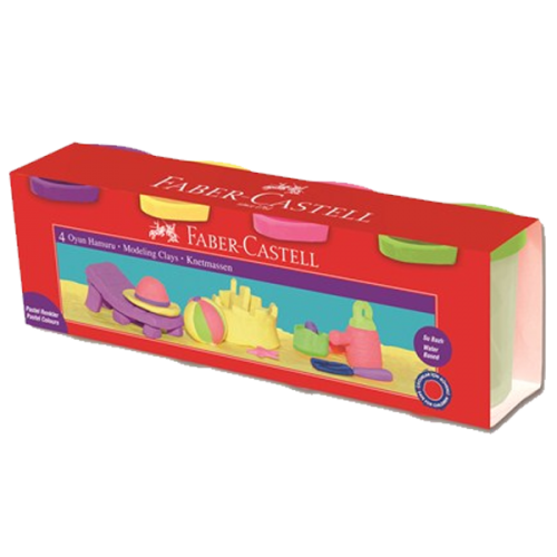 Faber-Castell Oyun Hamuru Silindir Su Bazlı 440 GR 4 Pastel Renk 5170 