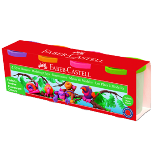 Faber-Castell Oyun Hamuru Su Bazlı 4 Fosforlu Renk 5170 120043