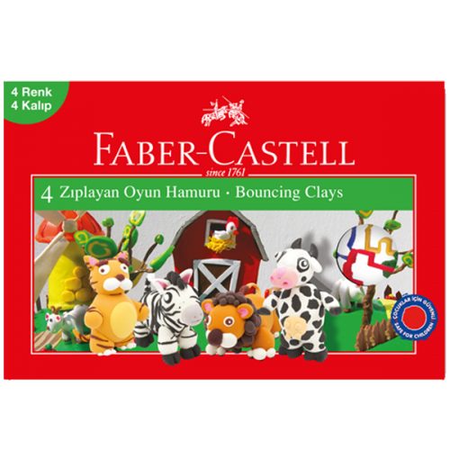 Faber-Castell Oyun Hamuru Su Bazlı Zıplayan 4 Renk 5170120050
