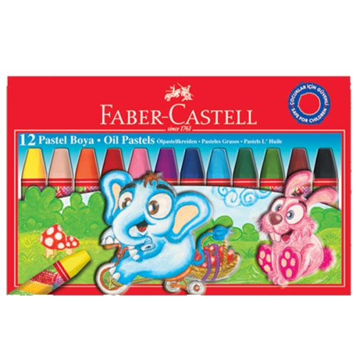 Faber-Castell Pastel Boya Red Line Karton Kutu Köşeli 12 Renk 5282 125