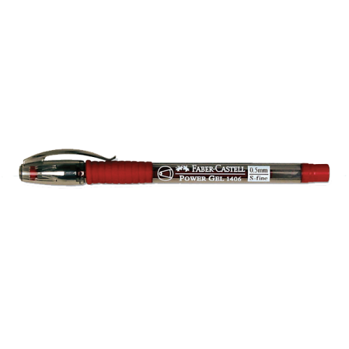 Faber-Castell Tükenmez Kalem Power Gel Jel 0.5 MM Bilye Uç Kırmızı 14 