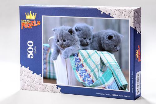 Hayvanlar Serisi - Minik Kediler (500 Parça Puzzle) HV08-D