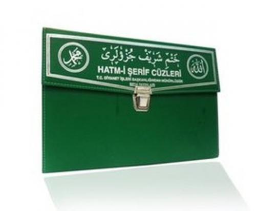 Kur'an-ı Kerim 30 Cüz Hatim Seti (Rahle Boy, Çantalı, Yeşil Kapak, Kod: 102)