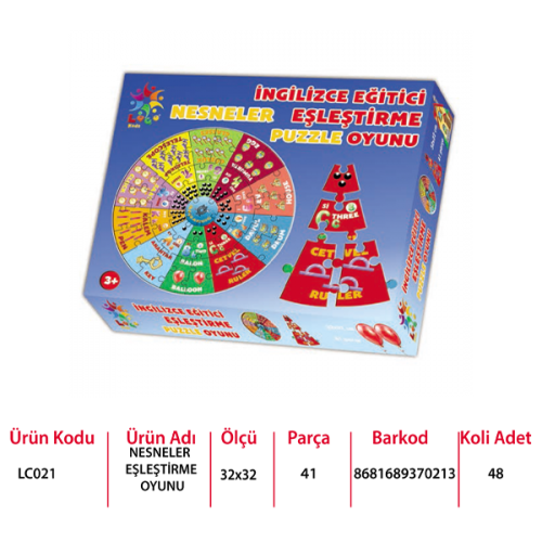 Laço Kids Puzzle Eşleştirme Oyunu Nesneler LC021