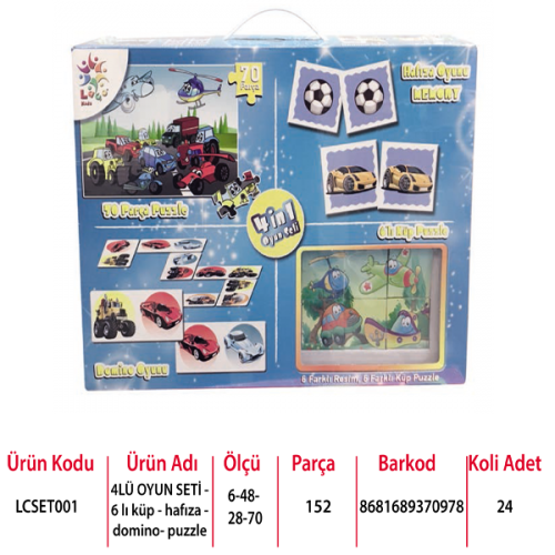 Laço Kids Puzzle Oyun Seti 4 LÜ LCSET001