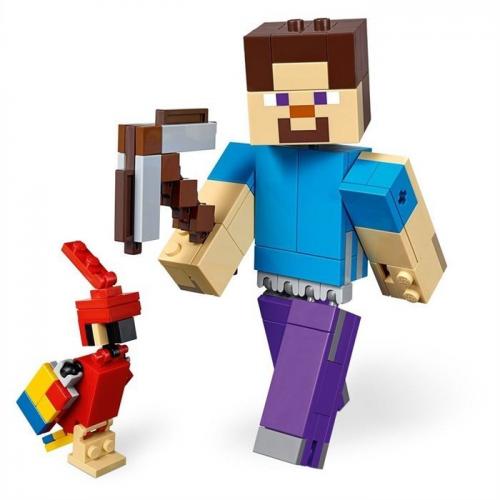 Lego Minecraft Steve W Parrot 21148