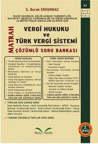 Matrah Vergi Hukuku ve Türk Vergi Sistemi / Çözümlü Soru Bankasi