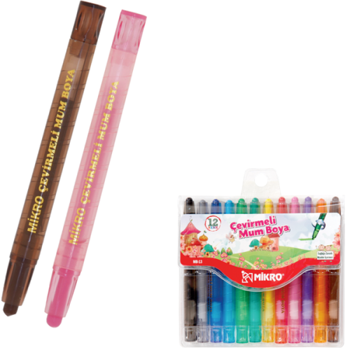 MİKRO 12 Lİ ÇEVİRMELİ MUM BOYA