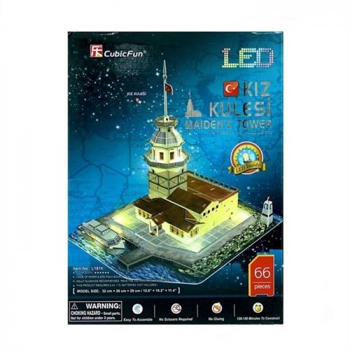 Neco 3D Puzzle Kız Kulesi Led Işıklı