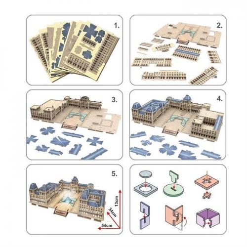 Neco 3D Puzzle Louvre Müzesi-Fransa (Led Işık)