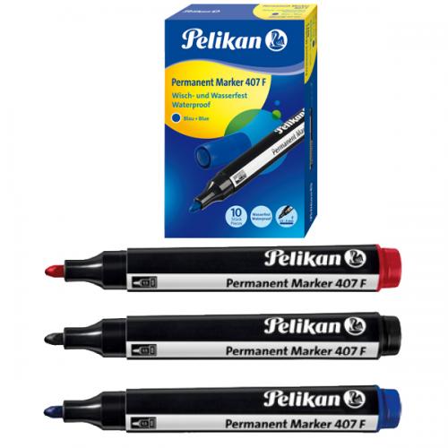 Pelikan Markör Permanent Kesik Uçlu Mavi 407 M