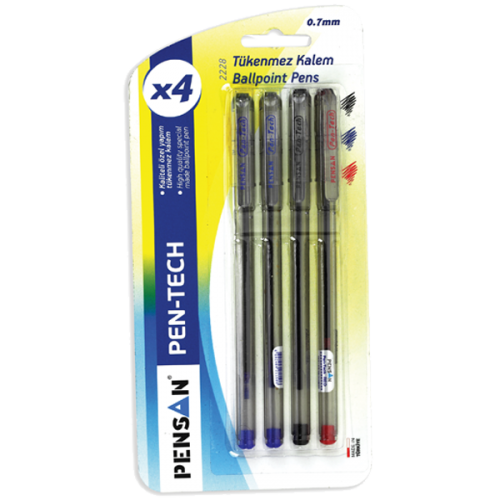 Pensan Tükenmez Kalem Pen Tech 0.7 MM Kırmızı 2228