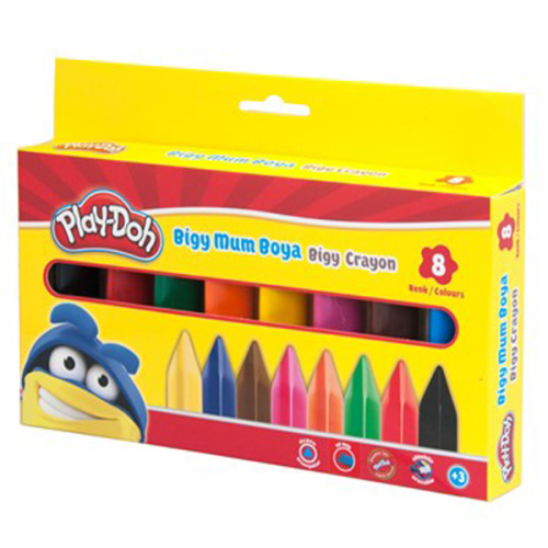 Play-Doh Mum Pastel Boya Bigg Crayon Üçgen 8 Renk PLAY-CR012