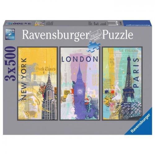 Ravensburger 3x500 Puzzle Dünya Şehirleri