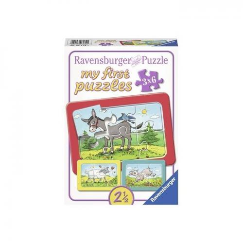 Ravensburger 3x6p Puzzle Eşek, Kuzu ve Keçi