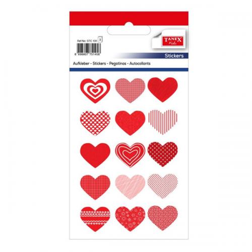 Tanex Etiket Stickers Metalize Yıldız Kalp 9x16 3 Adet STC-131