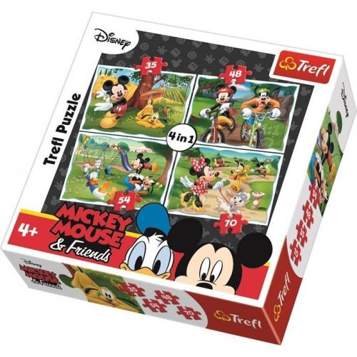 Trefl Mickey ve Arkadaşları Parkta 4in1 Puzzle