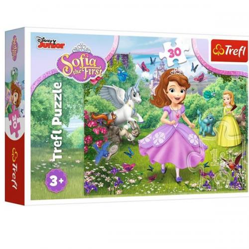 Trefl Puzzle 30 Parça 27x20 CM Sophia İn The Garden, Disney Sophia The