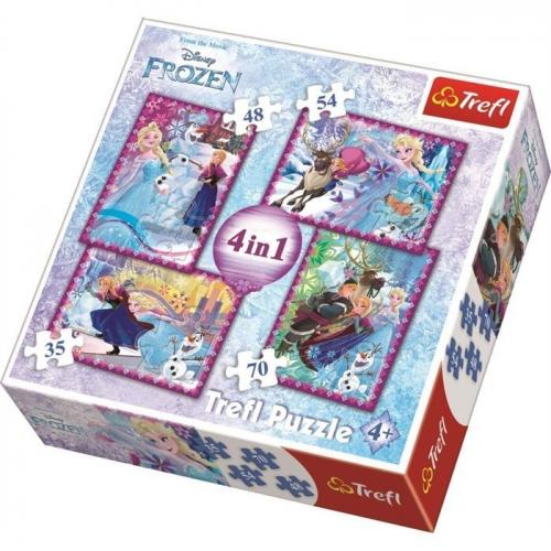 Trefl Puzzle Frozen Winter Magic 4in1