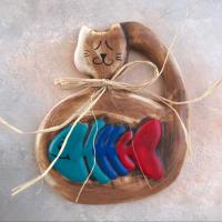 Seramik Kılçıklı Kedi Kırmızı