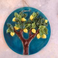 Yuvarlak Limon Ağacı Pano Turkuaz Küçük Yuvarlak Limon Ağacı Pano Turkuaz Küçük