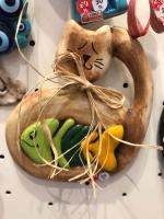 Seramik Kılçıklı Kedi Yeşil